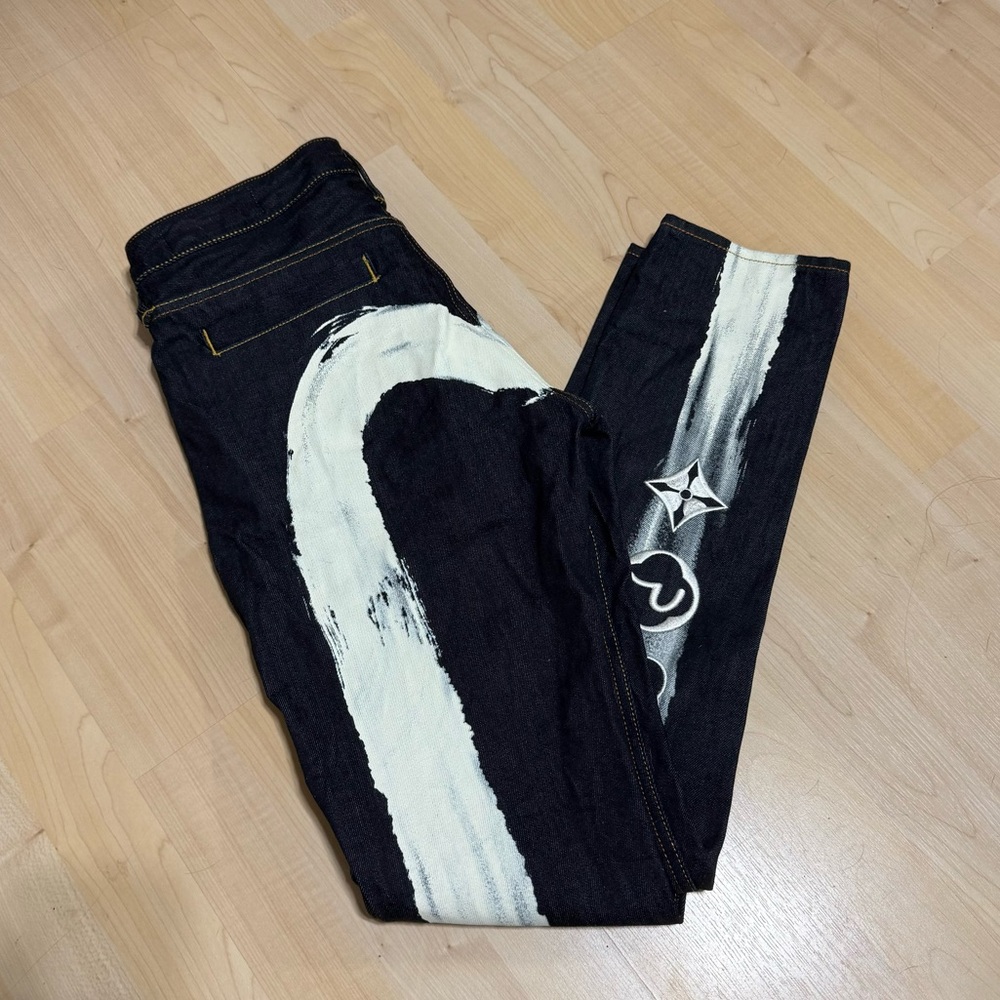 EVISU CALLIGRAPHY DAICOCK CARROT FIT DENIM JEANS #2017 - Picture 3 of 6